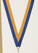 V-Cut Ribbon w/Snap Clip, Blue/Gold