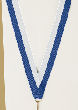 V-Cut Ribbon w/Snap Clip, Blue/White