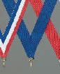 V-Cut Ribbon w/Snap Clip, Blue