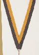 V-Cut Ribbon w/Snap Clip, Purple/Gold