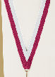 V-Cut Ribbon w/Snap Clip, Maroon/White