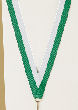 V-Cut Ribbon w/Snap Clip, Green/White
