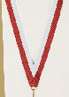 V-Cut Ribbon w/Snap Clip, Red/White