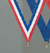 V-Cut Ribbon w/Snap Clip, Red/White/Blue