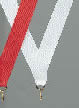 V-Cut Ribbon w/Snap Clip, White