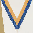 V-Cut Ribbon w/Snap Clip, Blue/Gold