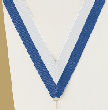 V-Cut Ribbon w/Snap Clip, Blue/White