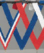 V-Cut Ribbon w/Snap Clip, Blue