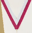 V-Cut Ribbon w/Snap Clip, Maroon/White