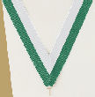 V-Cut Ribbon w/Snap Clip, Green/White