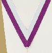 V-Cut Ribbon w/Snap Clip, Purple/White