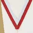 V-Cut Ribbon w/Snap Clip, Red/White