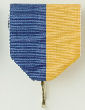 Drape Ribbon w/Snap Clip, Blue/Gold