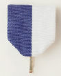 Drape Ribbon w/Snap Clip, Blue/White