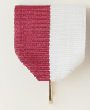Drape Ribbon w/Snap Clip, Maroon/White