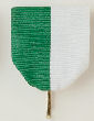 Drape Ribbon w/Snap Clip, Green/White