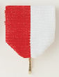 Drape Ribbon w/Snap Clip, Red/White